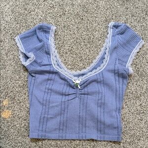 Urban Outfitters Purple Lace Trim Crop Top